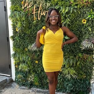 Yellow Fitted Dress